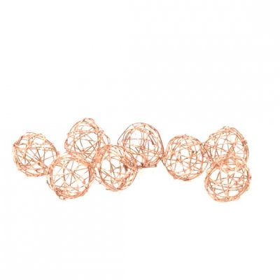 Dcoration de Communion  - 12 boules mtallique rose gold - Diamtre 2,5 cm : illustration