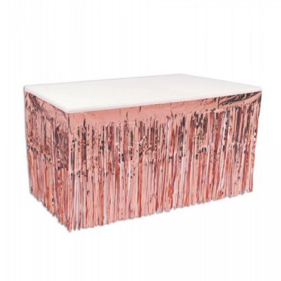 Dcoration de Table  - Jupe de table rose gold mtallis - 74cm x 4m20  : illustration