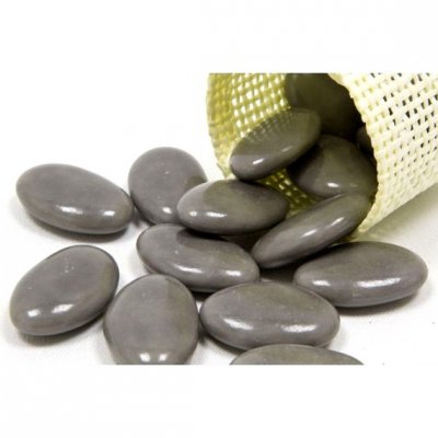 Drages au chocolat  - Drages guimauve gris enrob de chocolat noir 250 ... : illustration