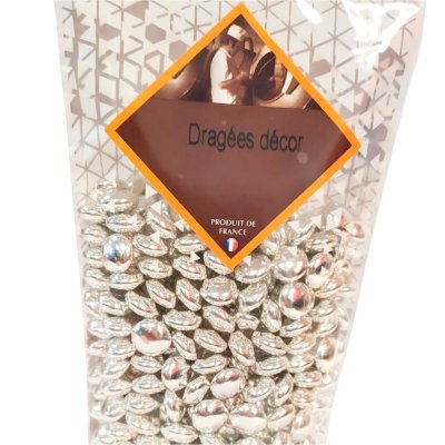 Mariage thme argent / gris  - Drages mini confetti argent - Chocolat au lait 30% ... : illustration