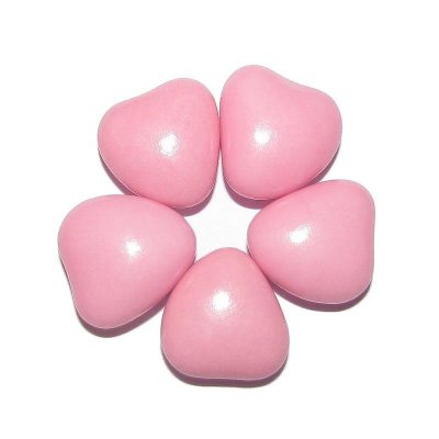 Drages au chocolat  - Drages chocolat mini coeurs rose nacr 250 Gr : illustration