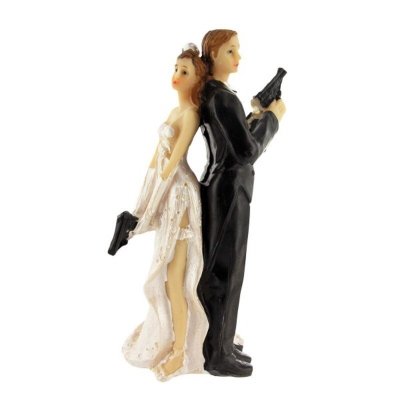 Decoration Mariage  - Figurine mariage couple de mariés espions : illustration