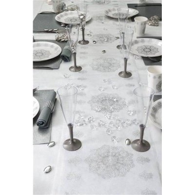 Dcoration de Table  - Chemin de table oriental argent : illustration