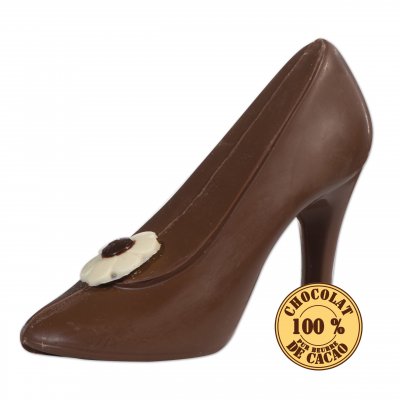 Dco de table Communion  - Chaussure de princesse en chocolat 150 Gr : illustration