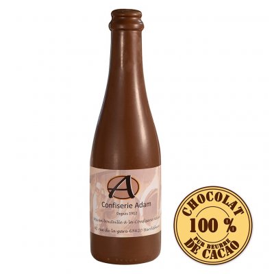 Drages au chocolat  - Bouteille grand cru au chocolat au lait 200 Gr : illustration