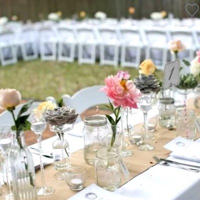 Dcoration de Table Mariage  - Chemin de table en jute naturel - Rouleaux 5 M  : illustration