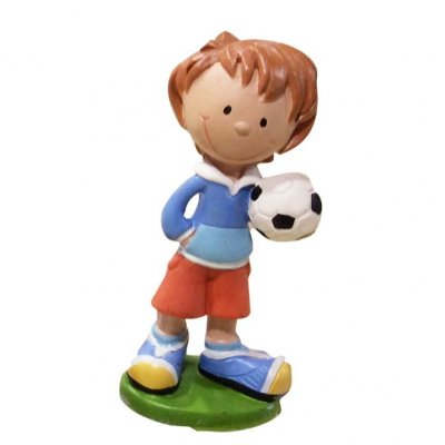 Figurines de Baptme  - Sujet petit footballeur en rsine 6,6 x 3,5 x 2,2 ... : illustration