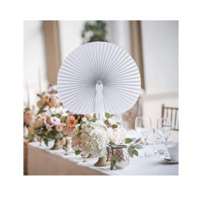 10 Numeros de table mariage eventail blanc - 