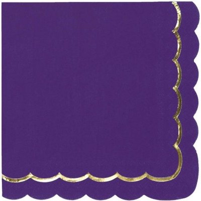 Dcoration de Communion  -  16 Serviettes festonnes, en papier Violet et or ... : illustration