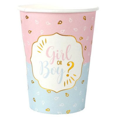 Dco de table Baptme  - 10 gobelets en carton Girl or Boy  : illustration