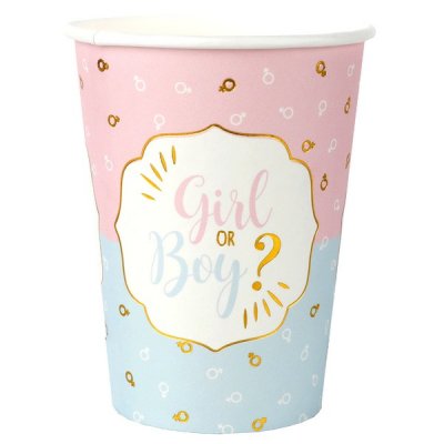 Gobelets jetables  - 10 gobelets en carton Girl or Boy  : illustration