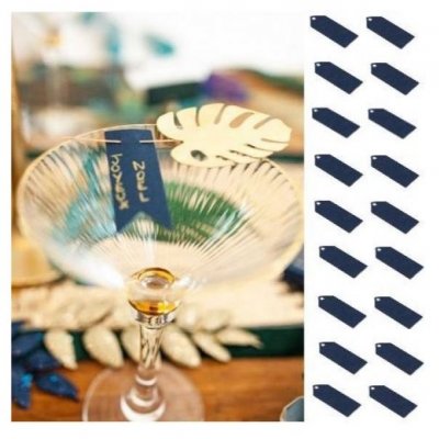 Dco de table Communion  - Etiquette Bleu Marine x 24 pices : illustration