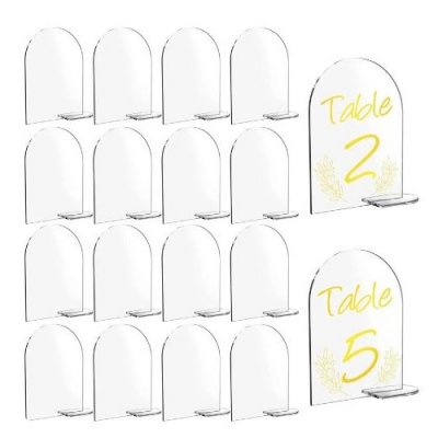 Dco de table Baptme  - 5 Numeros De Table Acrylique Transparent  : illustration