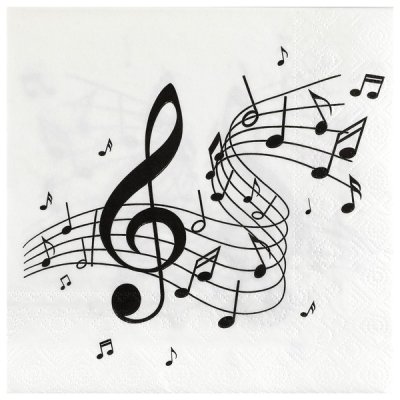 Dcoration de Baptme  - Serviette Papier Note de Musique x 20 pices : illustration