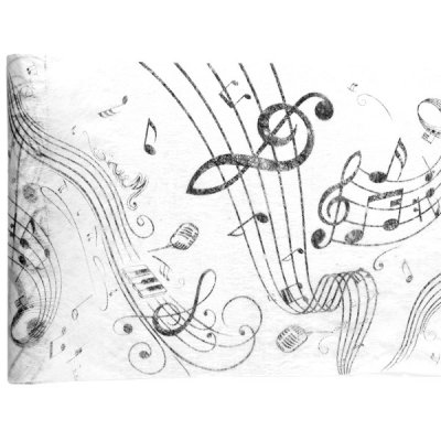 Dcoration de Table Mariage  - Chemin de table jetable - Thme Musique 5m : illustration