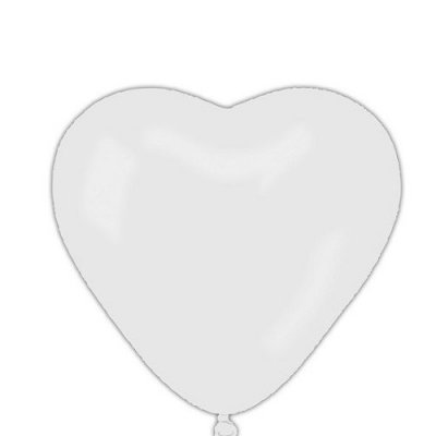 Mariage thme With Love  - Ballon gant latex mariage - Coeur blanc : illustration