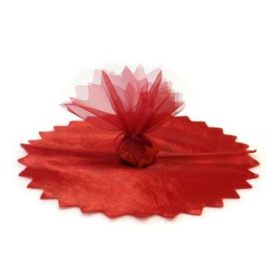 Boites en bois / Jute /  Tulle / osier  - 20 tulles  drages bordeaux  : illustration