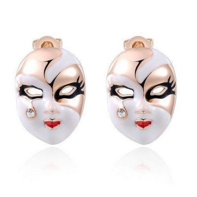 Bijoux de Mariage  - Boucles clou doreille Masque de Pierrot dor : illustration