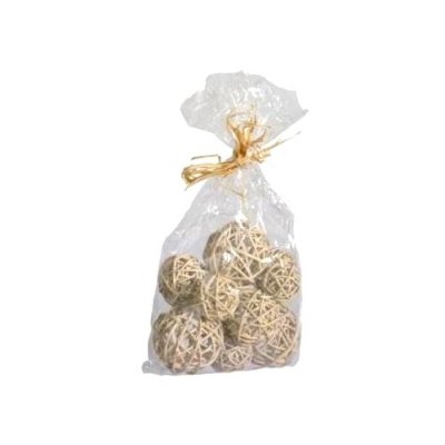 Dcoration de Table  - 9 Boules rotin naturelles  3, 4, 5 cm  : illustration