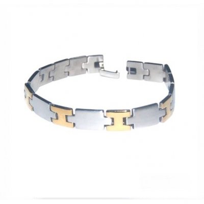 Mariage et Accessoires  - Bracelet homme femme acier bijoux ton argent et ton ... : illustration