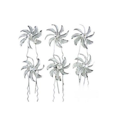 Bijoux de Mariage  - 3 epingles cheveux mariage fleur de cristal clair : illustration