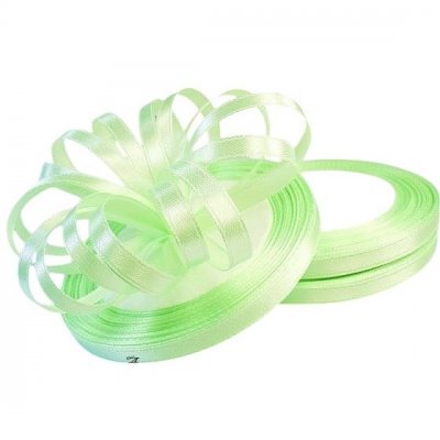 Decoration Mariage  - Ruban satin double face vert anis 6 mm x 25 mtres : illustration