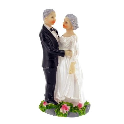 Figurine Mariage Noces d'Or  - Figurine mariage couple de maris grisonnants rveurs : illustration