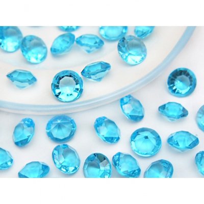 Decoration Mariage  - 100 Diamants de Table Mariage Turquoise 10 mm : illustration