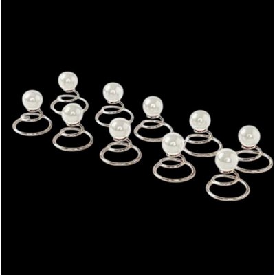 Bijoux de Mariage  - 6 Epingles spirales curlie dor cheveux mariage perle ... : illustration