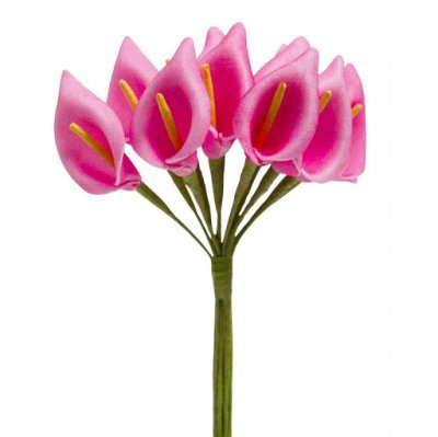 Fleurs dcoratives mariage  -  12 petites Arum sur tige - fushia : dcoration mariage : illustration