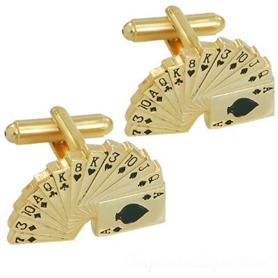 Accessoires De Mariage  - Boutons de Manchette Carte  Jouer Ton Or : illustration