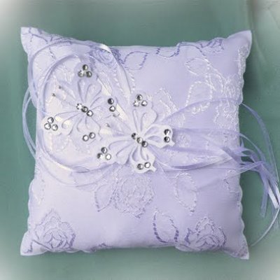 ARCHIVES  - Coussin alliances Mariage ( Papillon ) Ivoire ou Blanc : illustration
