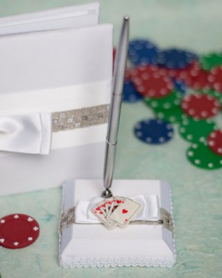 Mariage thme casino poker Las Vgas  - Porte Stylo Mariage 