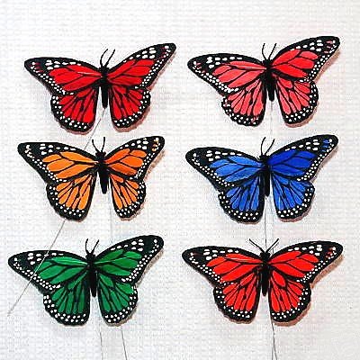 Décoration de Table Mariage  - Papillon Multicolore Sur Tige 20 cm : Décoration Mariage ... : illustration