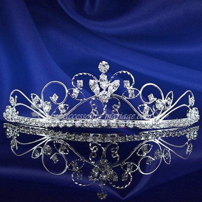 Bijoux de Mariage  - Serre Tête Cristal Bleu Diadème Bijou Mariage 