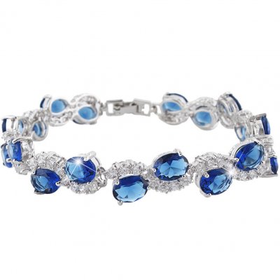 ARCHIVES  - Bijou Mariage Bracelet Strass Clair et Bleu Navy 