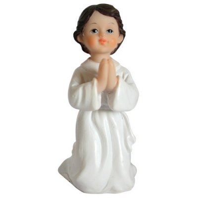 Figurines de Communion  - Figurine sujet de communion garon agenouill : illustration