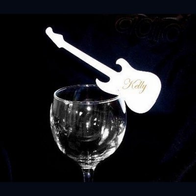 Marque-place mariage  - Marque place Mariage Guitare Electrique (lot de 10) : illustration