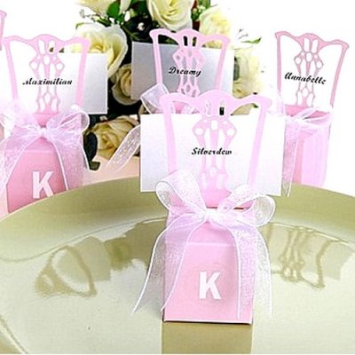 Boite de Drages  - Boite a dragee mariage chaises rose marque place (lot ... : illustration