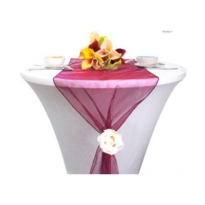 Dcoration de Salle  - Chemin de table mariage organza bordeaux : illustration