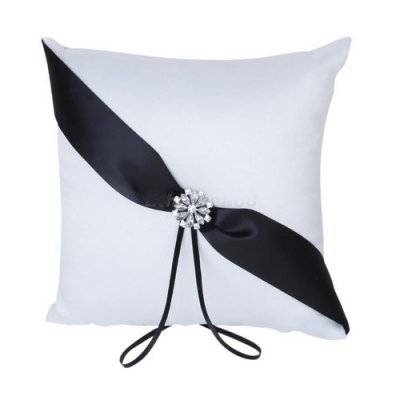 ARCHIVES  - Coussin Alliances Mariage Noir / Blanc : illustration