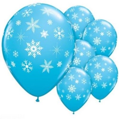 Décoration de Salle de Mariage  - 5 Ballons Latex Bleu Reine des Neiges Flocon de Neige ... : illustration