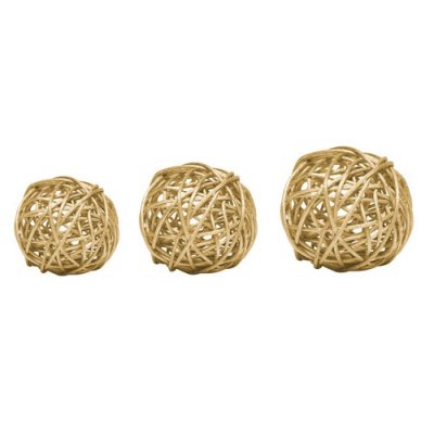 Nol  - 9 boules rotin diamtre assortis or Dcoration mariage : illustration