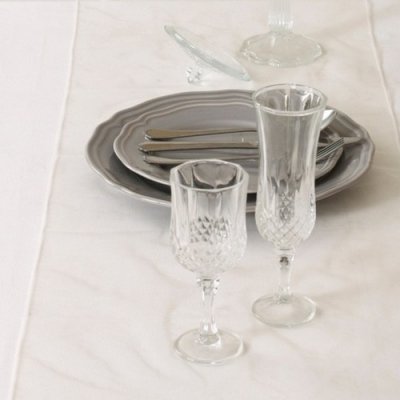 Chemins de table organza  - Chemin de Table Mariage Organza Ivoire (Lot de 5) : illustration