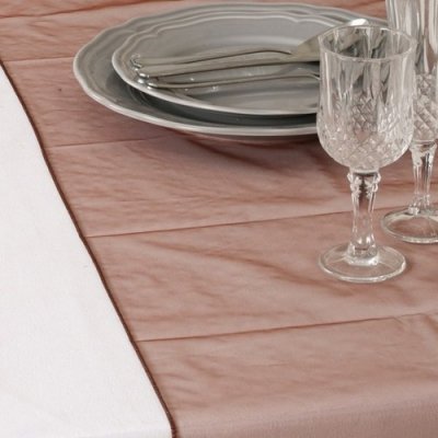 Chemins de table organza  - Chemin de Table Mariage Organza Chocolat (Lot de 5) : illustration