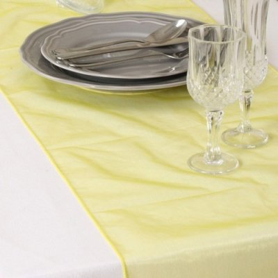 ARCHIVES  - Chemin de Table Mariage Organza Jaune (Lot de 5) : illustration