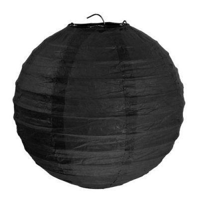 Decoration Mariage  - Lampion Lanterne Boule Chinoise en Papier Noir x 2 : illustration