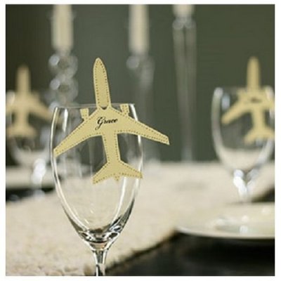 Dcoration de Communion  - Thme Voyage Marque Place Mariage Avion x 10 : illustration