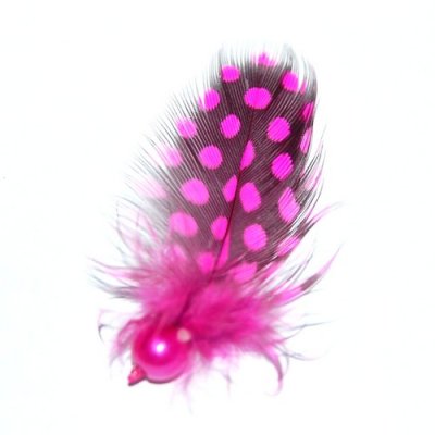 Mariage thme champtre  - Plumes avec Perle - Fuchsia - Dcoration Mariage : illustration