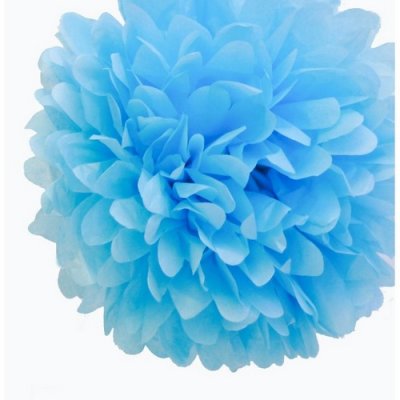 ARCHIVES  - 1 Boule Pompon Fleurs Papier de Soie Bleu Tendre 19 ... : illustration